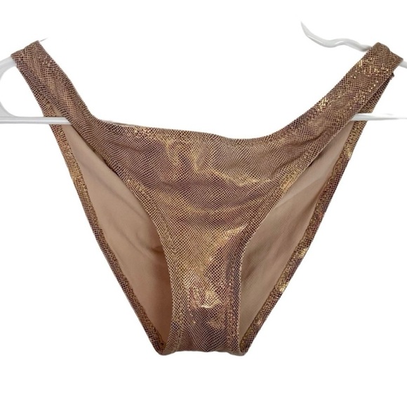 Solid & Striped Size Large Bronze Metallic Bikini Bottom - Picture 2 of 8